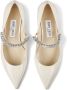 Jimmy Choo Leren Schoenen met Kristalversiering Beige Dames - Thumbnail 3