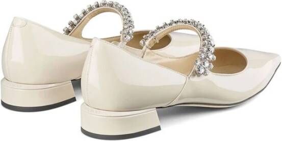 Jimmy Choo Leren Schoenen met Kristalversiering Beige Dames