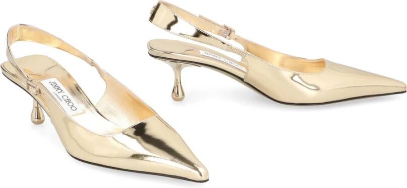 Jimmy Choo Leren Slingback Pumps Puntige Neus Yellow Dames