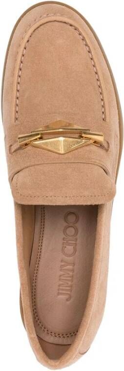 Jimmy Choo Lichtbruine Leren Lage Hak Schoenen Beige Dames