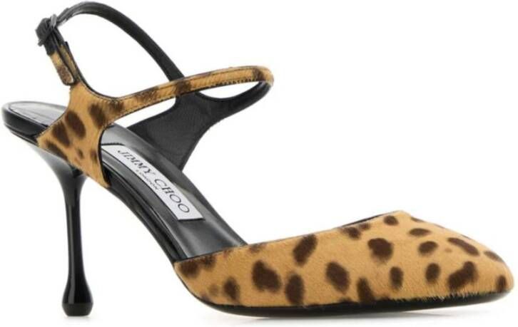 Jimmy Choo Luipaardprint Slingback Hakken Brown Dames