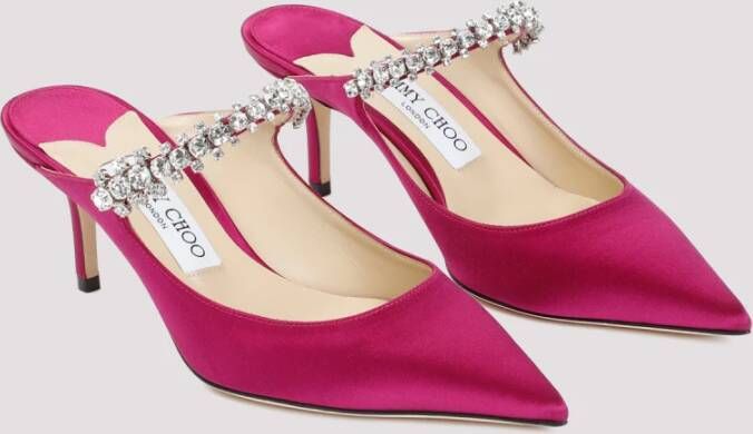 Jimmy Choo Luxe Roze & Paarse Satijnen Muiltjes Pink Dames