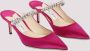 Jimmy Choo Slippers & Mules Pink Boysenberry Satin Bing 65 Mules in roze - Thumbnail 4