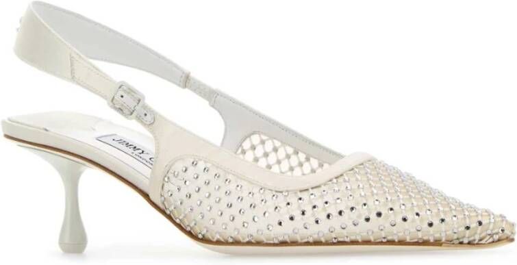 Jimmy Choo Mesh Embellished Pumps White Dames