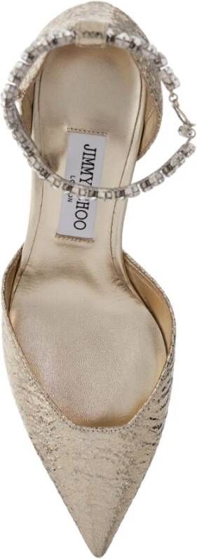 Jimmy Choo Metallic Crinkled Leren Décolleté Yellow Dames