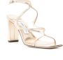 Jimmy Choo Metallic Crossover Strap Hak Sandalen Yellow Dames - Thumbnail 2