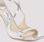 Jimmy Choo Metallic Leren Sandalen Grijs Champagne Gray Dames - Thumbnail 3