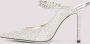 Jimmy Choo Metallic Leren Strass Pantoffels Gray Dames - Thumbnail 13