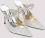 Jimmy Choo Metallic Leren Strass Pantoffels Gray Dames - Thumbnail 14