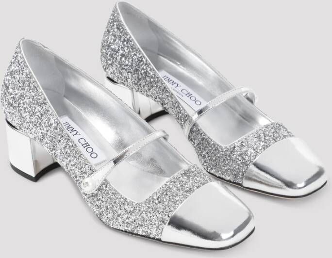 Jimmy Choo Metallic Pumps Aw24 Hak 4 5cm Gray Dames