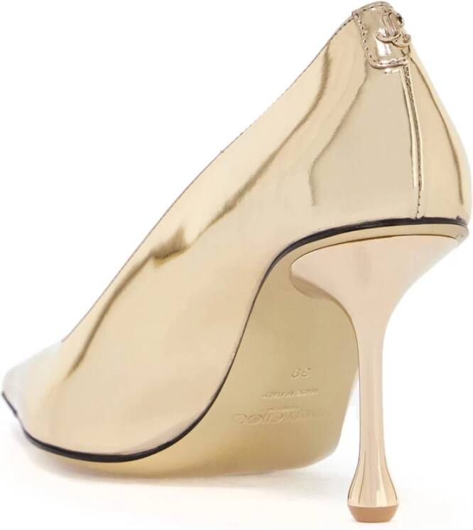 Jimmy Choo Metallic puntige neus pumps met Drop Heel Yellow Dames