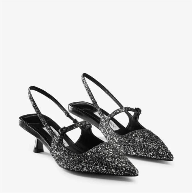 Jimmy Choo Moderne Didi Glitter Leren Pumps Gray Dames