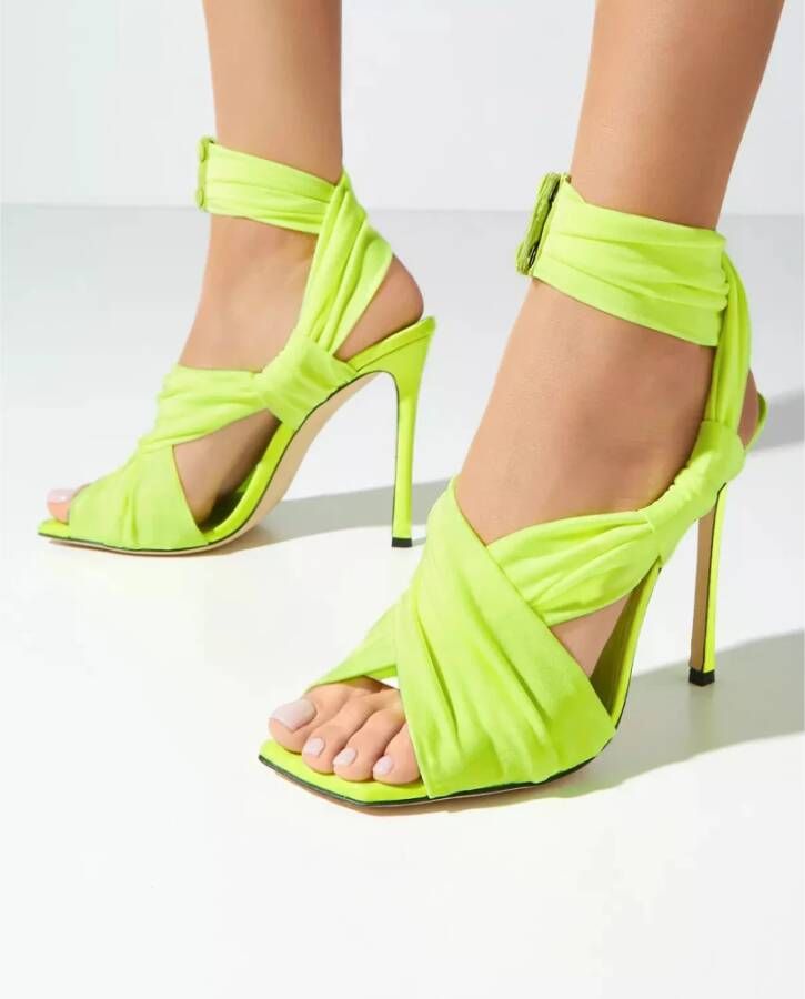 Jimmy Choo Neoma Groene Neon Stiletto Sandalen Green Dames