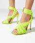 Jimmy Choo Neoma Groene Neon Stiletto Sandalen Green Dames - Thumbnail 2