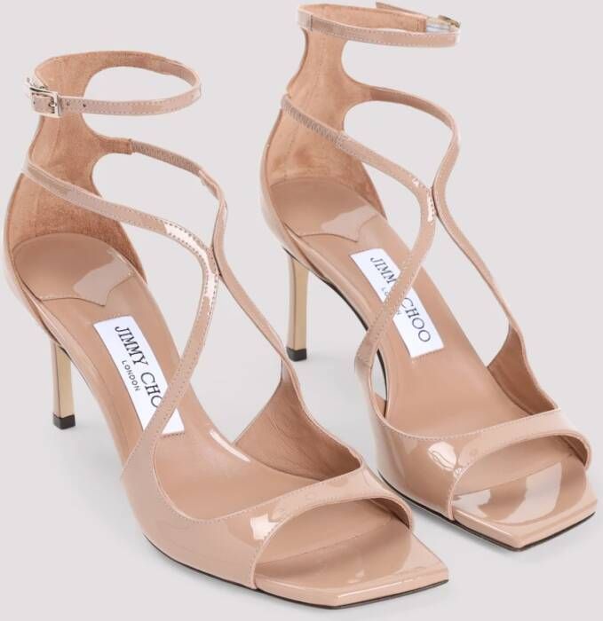 Jimmy Choo Nude & Neutrale Patentleren Sandalen Beige Dames