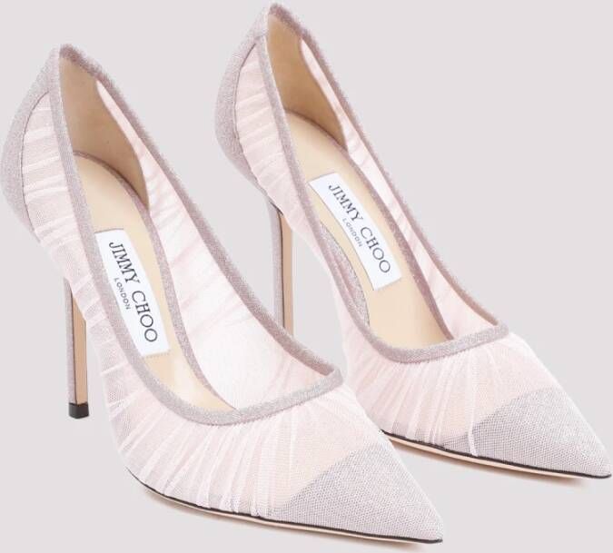 Jimmy Choo Nude Mesh Detail Stiletto Pumps Beige Dames