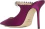 Jimmy Choo Paarse Kristalversierde Hoge Hak Sandalen Pink Dames - Thumbnail 3