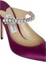 Jimmy Choo Paarse Kristalversierde Hoge Hak Sandalen Pink Dames - Thumbnail 4