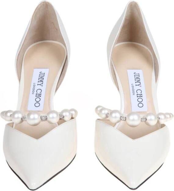 Jimmy Choo Parelband Lakleren Pumps White Dames