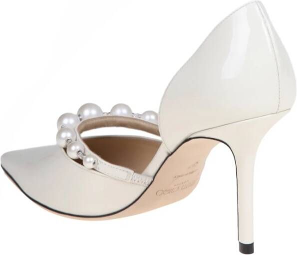 Jimmy Choo Parelband Lakleren Pumps White Dames