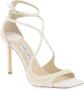 Jimmy Choo Parelversierde Satijnen Sandalen White Dames - Thumbnail 10