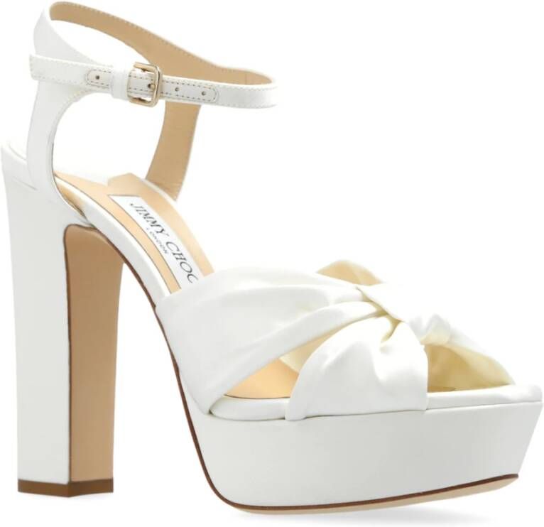 Jimmy Choo Plateau Sandalen 'Heloise' White Dames