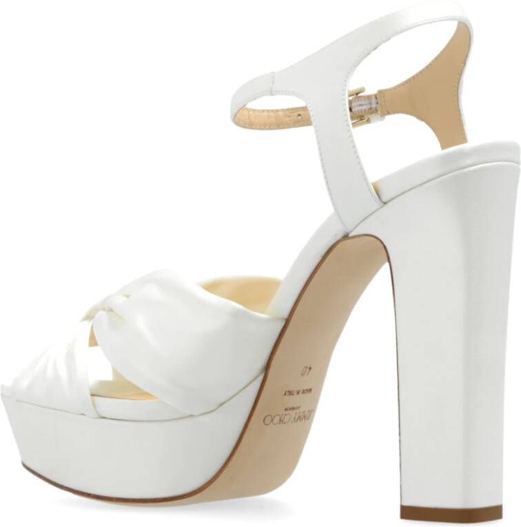 Jimmy Choo Plateau Sandalen 'Heloise' White Dames