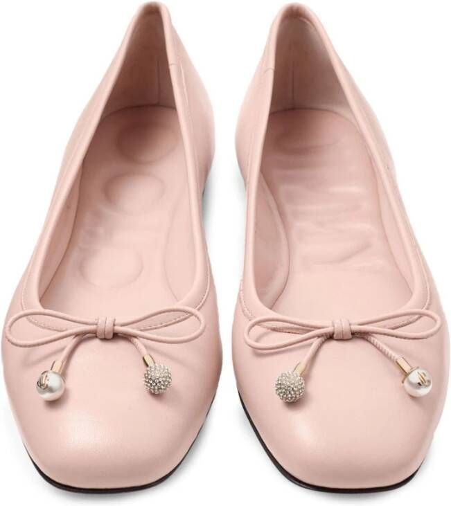 Jimmy Choo Poeder Roze Strik Platte Schoenen Pink Dames