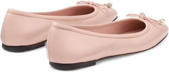 Jimmy Choo Poeder Roze Strik Platte Schoenen Pink Dames