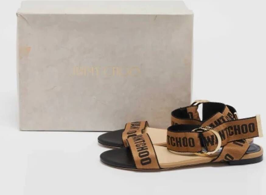 Jimmy Choo Pre-owned Canvas sandals Brown Dames