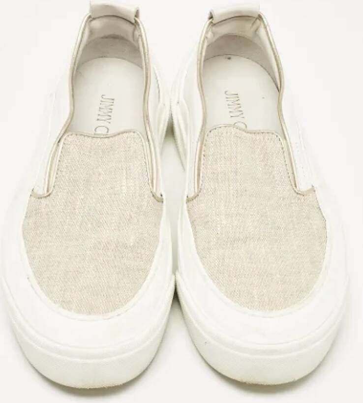 Jimmy Choo Pre-owned Canvas sneakers White Dames