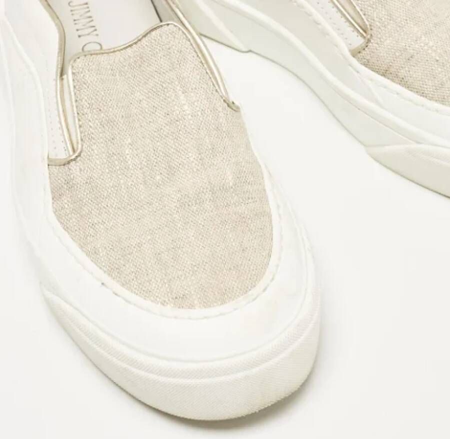 Jimmy Choo Pre-owned Canvas sneakers White Dames