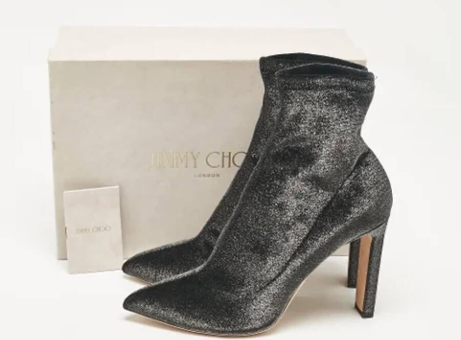 Jimmy Choo Pre-owned Fabric boots Gray Dames