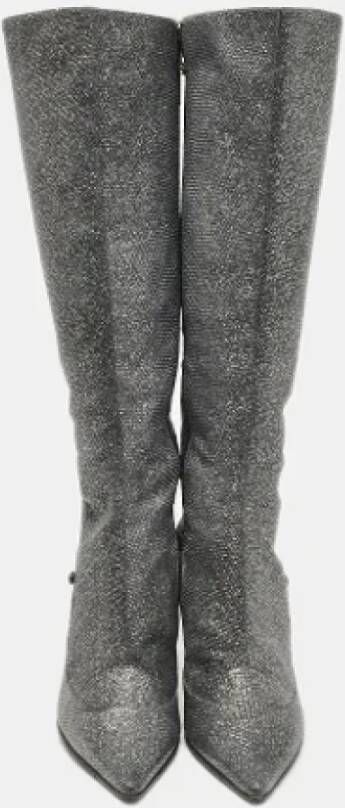 Jimmy Choo Pre-owned Fabric boots Gray Dames