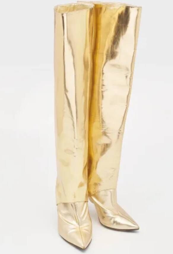 Jimmy Choo Pre-owned Fabric boots Yellow Dames