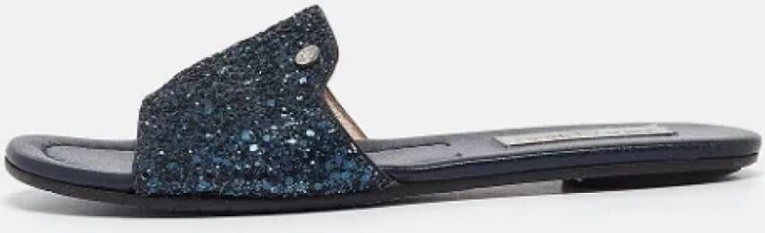 Jimmy Choo Pre-owned Fabric flats Blue Dames