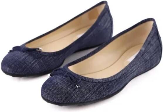 Jimmy Choo Pre-owned Fabric flats Blue Dames