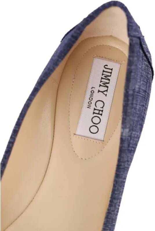 Jimmy Choo Pre-owned Fabric flats Blue Dames