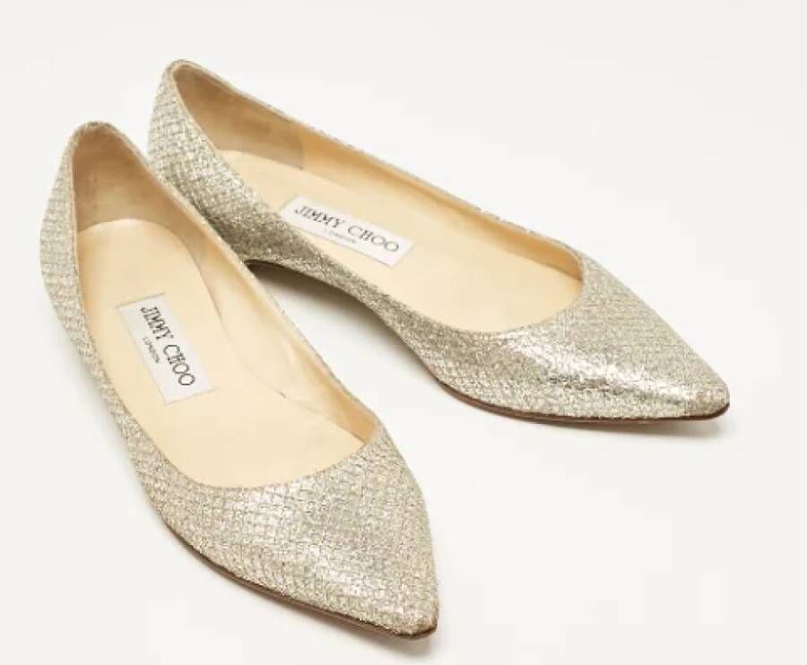 Jimmy Choo Pre-owned Fabric flats Gray Dames