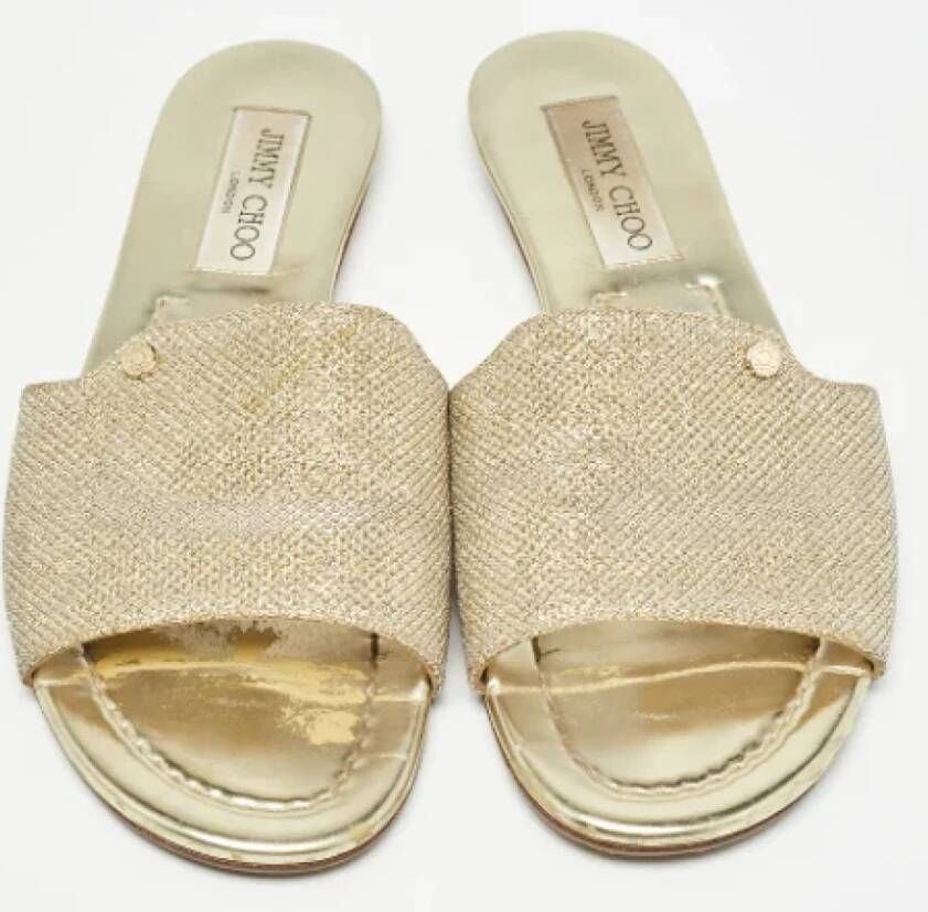 Jimmy Choo Pre-owned Fabric flats Yellow Dames