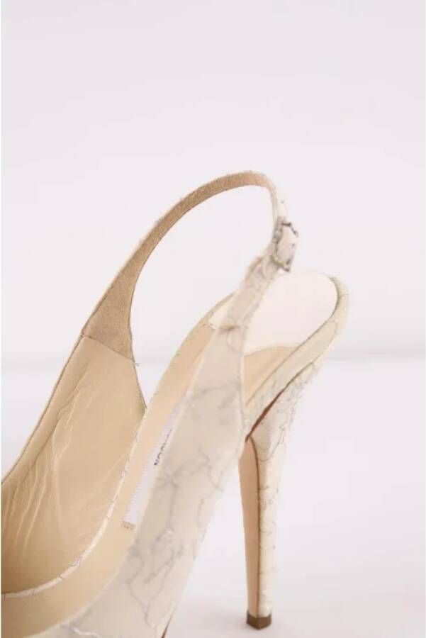 Jimmy Choo Pre-owned Fabric heels Beige Dames