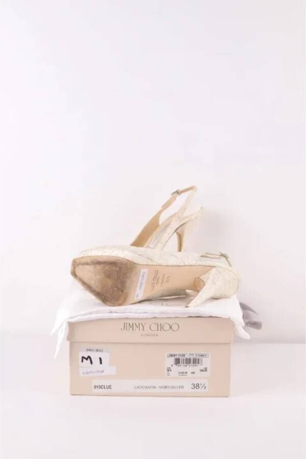 Jimmy Choo Pre-owned Fabric heels Beige Dames