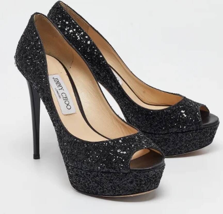 Jimmy Choo Pre-owned Fabric heels Black Dames