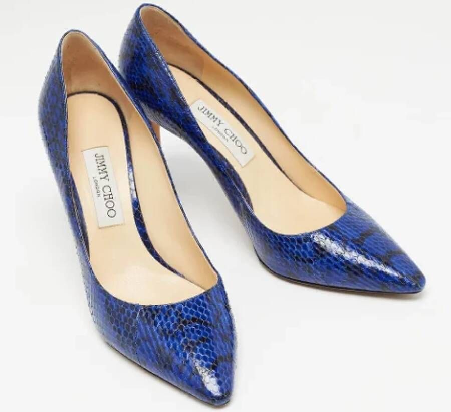 Jimmy Choo Pre-owned Fabric heels Blue Dames