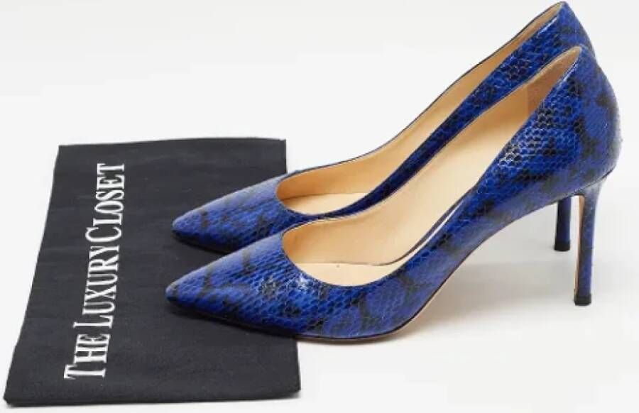 Jimmy Choo Pre-owned Fabric heels Blue Dames