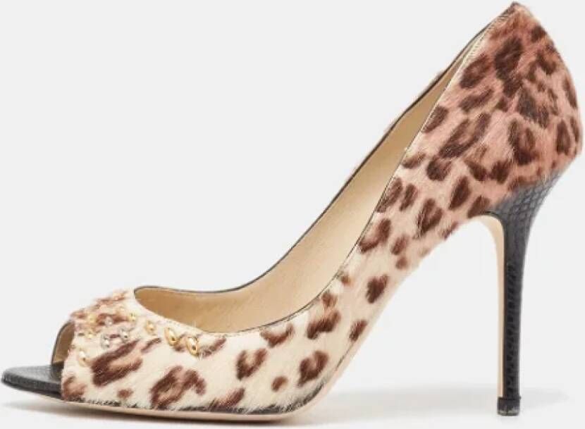 Jimmy Choo Pre-owned Fabric heels Brown Dames