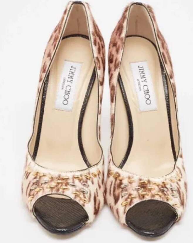 Jimmy Choo Pre-owned Fabric heels Brown Dames