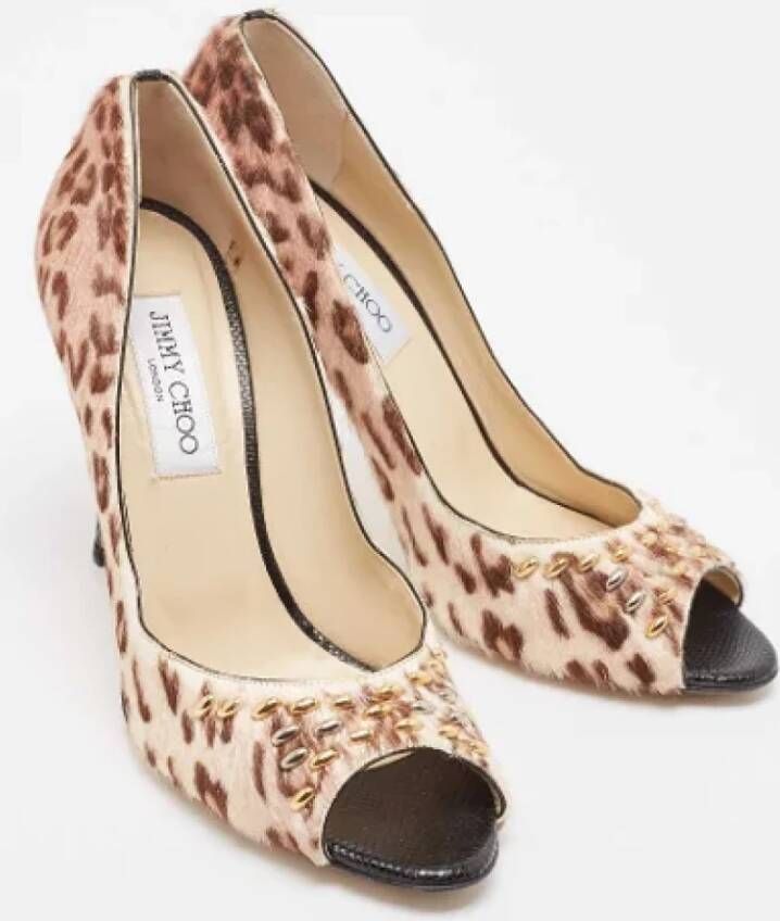 Jimmy Choo Pre-owned Fabric heels Brown Dames