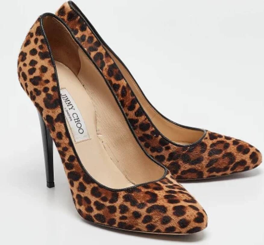 Jimmy Choo Pre-owned Fabric heels Brown Dames