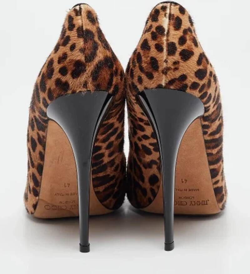 Jimmy Choo Pre-owned Fabric heels Brown Dames